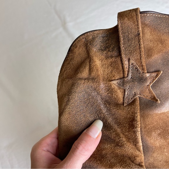 DINGO Suede Soft Leather Slouch Cowgirl Boots - Picture 7 of 17
